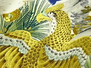 アンティーク　鷹に松模様刺繍紋付男児着物